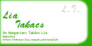 lia takacs business card